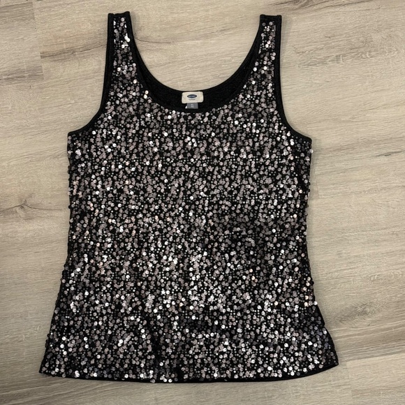 Old Navy Gray Sequin Front Tank Top Size XL - Picture 6 of 13